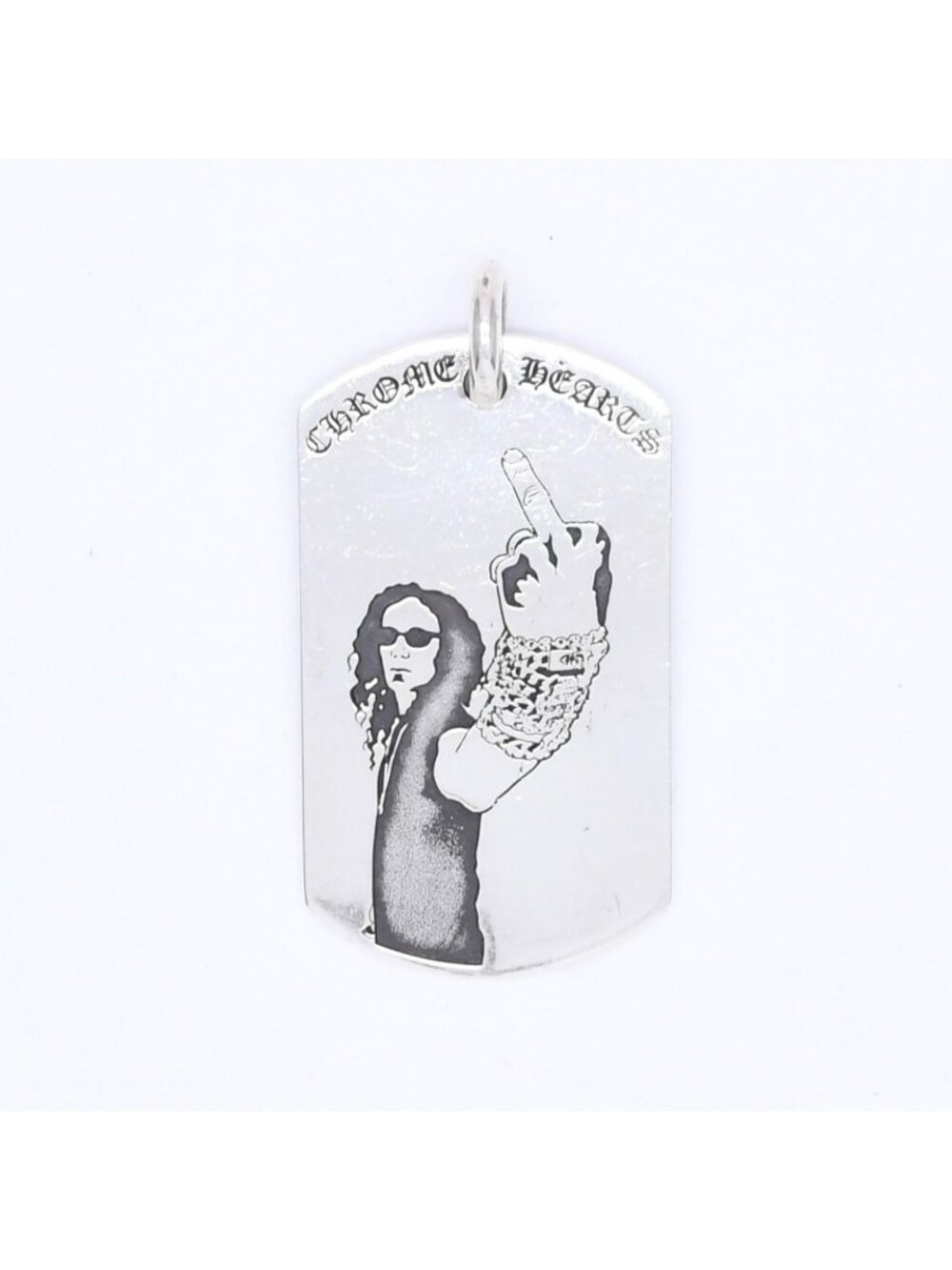 Chrome Hearts D Tag RS FU American Flag Richard Star Large Dog Tag Weight